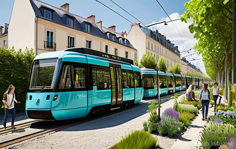 공공정책 전문가의 도전 과제 - **Prompt:** "A vibrant, optimistic scene set in a modern, sustainable French city or rural landscape...
