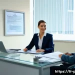 Home 18 공공정책 전문가 연봉 협상 사례 - A professional office scene depicting a mid-level public sector policy expert negotiating salary wit...